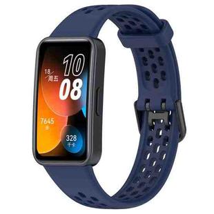 For Huawei Band 8 Solid Color Breathable Silicone Watch Band(Midnight Blue)