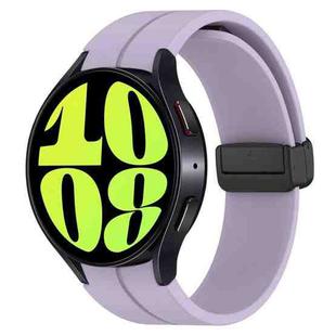 For Samsung Galaxy Watch 6 / 6 Classic Magnetic Folding Black Buckle Silicone Watch Band, Size:Small Size(Purple)