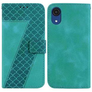 For Samsung Galaxy A03 Core 7-shaped Embossed Leather Phone Case(Green)