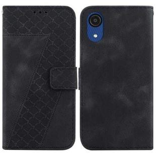 For Samsung Galaxy A03 Core 7-shaped Embossed Leather Phone Case(Black)