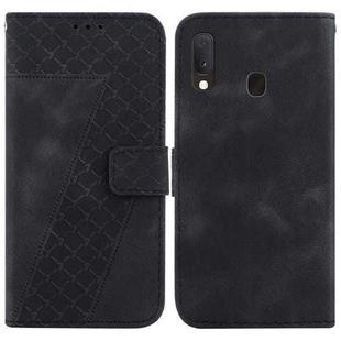 For Samsung Galaxy A10e/A20e Seven-shaped Embossed Leather Phone Case(Black)