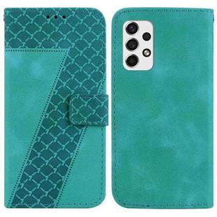 For Samsung Galaxy A33 5G 7-shaped Embossed Leather Phone Case(Green)