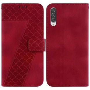 For Samsung Galaxy A50/A30s/A50s Seven-shaped Embossed Leather Phone Case(Red)