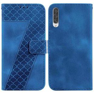 For Samsung Galaxy A70/A70s 7-shaped Embossed Leather Phone Case(Blue)