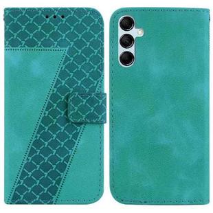 For Samsung Galaxy M14/SM-M146 7-shaped Embossed Leather Phone Case(Green)