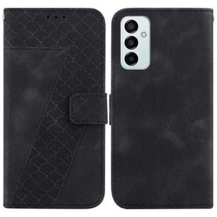 For Samsung Galaxy M23/F23 7-shaped Embossed Leather Phone Case(Black)