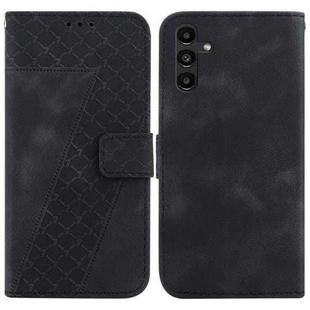 For Samsung Galaxy A13 5G Seven-shaped Embossed Leather Phone Case(Black)