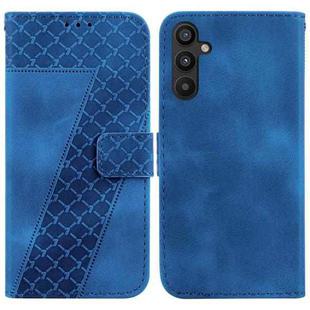 For Samsung Galaxy A34 5G Seven-shaped Embossed Leather Phone Case(Blue)