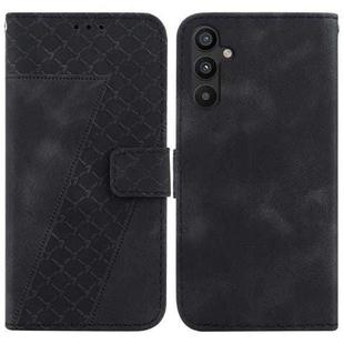 For Samsung Galaxy A34 5G 7-shaped Embossed Leather Phone Case(Black)