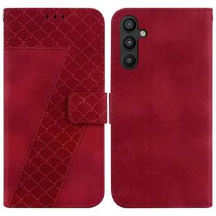 For Samsung Galaxy A54 5G Seven-shaped Embossed Leather Phone Case(Red)