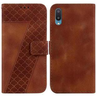 For Samsung Galaxy A02/M02 4G Indian 7-shaped Embossed Leather Phone Case(Brown)
