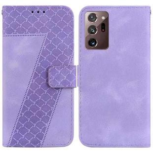 For Samsung Galaxy Note20 Ultra Seven-shaped Embossed Leather Phone Case(Purple)