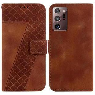 For Samsung Galaxy Note20 Ultra 7-shaped Embossed Leather Phone Case(Brown)