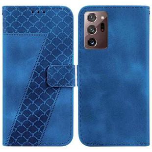 For Samsung Galaxy Note20 Ultra Seven-shaped Embossed Leather Phone Case(Blue)