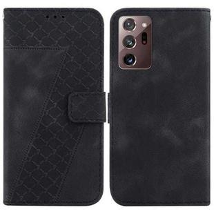 For Samsung Galaxy Note20 Ultra Seven-shaped Embossed Leather Phone Case(Black)