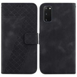 For Samsung Galaxy S20 Seven-shaped Embossed Leather Phone Case(Black)