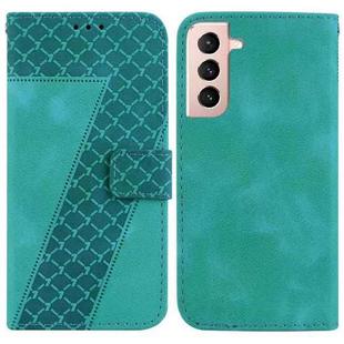 For Samsung Galaxy S22+ 5G Seven-shaped Embossed Leather Phone Case(Green)