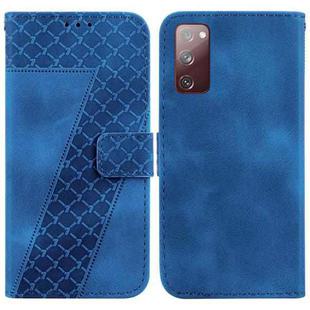 For Samsung Galaxy S20 FE 4G/5G Seven-shaped Embossed Leather Phone Case(Blue)