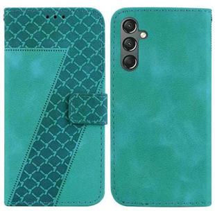 For Samsung Galaxy A25 5G 7-shaped Embossed Leather Phone Case(Green)