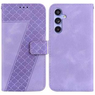 For Samsung Galaxy S23 FE 5G Seven-shaped Embossed Leather Phone Case(Purple)