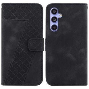 For Samsung Galaxy S23 FE 5G 7-shaped Embossed Leather Phone Case(Black)