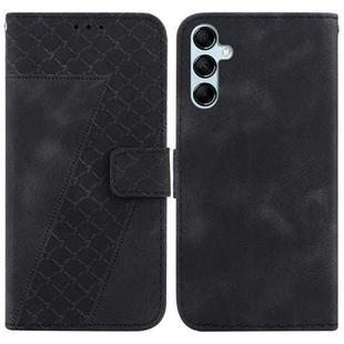 For Samsung Galaxy M34 5G/F34 5G Seven-shaped Embossed Leather Phone Case(Black)