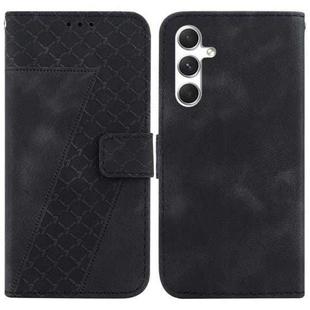 For Samsung Galaxy S24 5G Seven-shaped Embossed Leather Phone Case(Black)