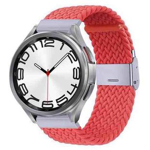 For Samsung Galaxy Watch 6 / 6 Classic Nylon Braided Metal Buckle Watch Band(Bright Pink)