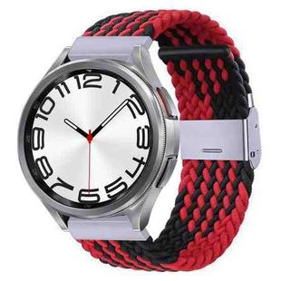 For Samsung Galaxy Watch 6 / 6 Classic Nylon Braided Metal Buckle Watch Band(Z Black Red)