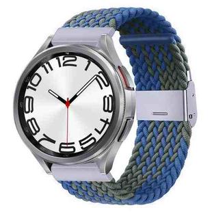 For Samsung Galaxy Watch 6 / 6 Classic Nylon Braided Metal Buckle Watch Band(Z Blue Green)
