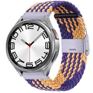 For Samsung Galaxy Watch 6 / 6 Classic Nylon Braided Metal Buckle Watch Band(Z Purple Orange)