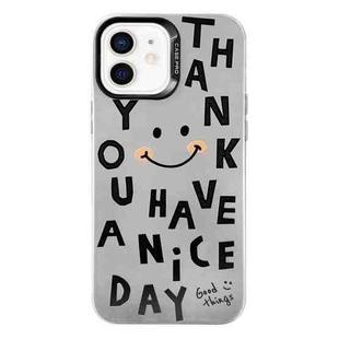 For iPhone 11 Electroplated Silver Series PC Protective Phone Case(Cute Smiley Face)