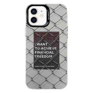 For iPhone 11 Electroplated Silver Series PC Protective Phone Case(Creative Text B)