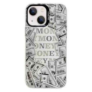 For iPhone 13 Electroplated Silver Series PC Protective Phone Case(Money)