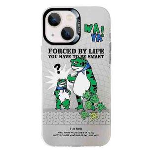 For iPhone 13 Electroplated Silver Series PC Protective Phone Case(Frog)