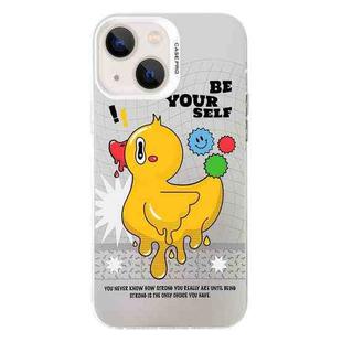 For iPhone 14 Electroplated Silver Series PC Protective Phone Case(Duck)