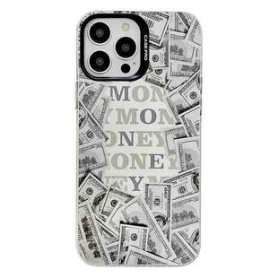 For iPhone 14 Pro Max Electroplated Silver Series PC Protective Phone Case(Money)