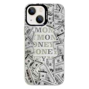 For iPhone 15 Electroplated Silver Series PC Protective Phone Case(Money)