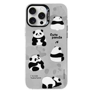 For iPhone 16 Pro Electroplated Silver Series PC Protective Phone Case(Grey Panda)