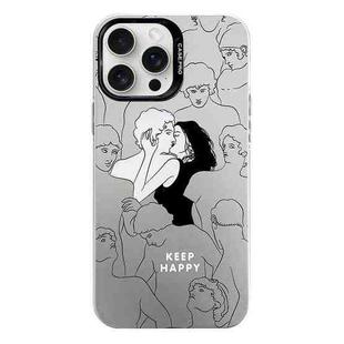 For iPhone 16 Pro Electroplated Silver Series PC Protective Phone Case(Lovers)