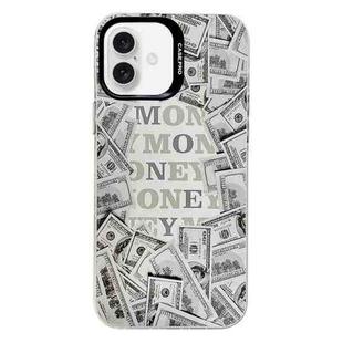 For iPhone 16 Plus Electroplated Silver Series PC Protective Phone Case(Money)