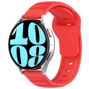 For Samsung Galaxy Watch 6 / 6 Classic Pockmark Texture Reverse Buckle Silicone Watch Band(Red)