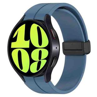 For Samsung Galaxy Watch 6 / 6 Classic Magnetic Folding Black Buckle Silicone Watch Band, Size:Large Size(Blue)