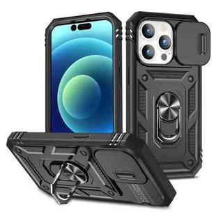 For iPhone 15 Pro Max Sliding Camshield Holder Phone Case(Black)