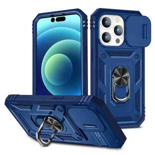 For iPhone 15 Pro Max Sliding Camshield Holder Phone Case(Blue)