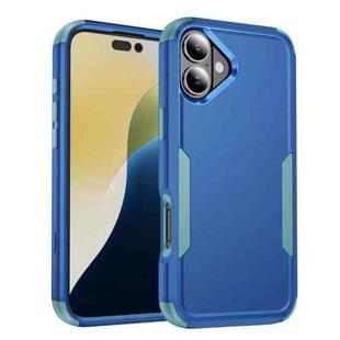 For iPhone 16 Plus Commuter Shockproof TPU + PC Phone Case(Royal Blue+Grey Green)