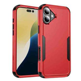 For iPhone 16 Plus Commuter Shockproof TPU + PC Phone Case(Red+Black)