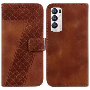 For OPPO Find X3 Neo/Reno5 Pro+ 5G 7-shaped Embossed Leather Phone Case(Brown)