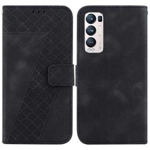 For OPPO Find X3 Neo/Reno5 Pro+ 5G 7-shaped Embossed Leather Phone Case(Black)