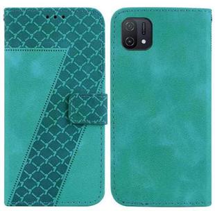 For OPPO A16K Seven-shaped Embossed Leather Phone Case(Green)